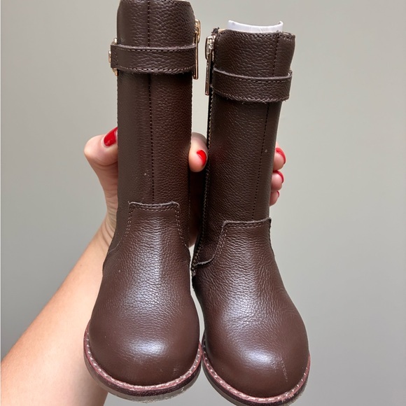 Janie and Jack Brown Suede + Leather Riding Boots - Picture 2 of 8